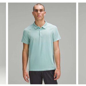 Lululemon Men's Metal Vent Tech Polo Shirt Silverescent Light Blue M